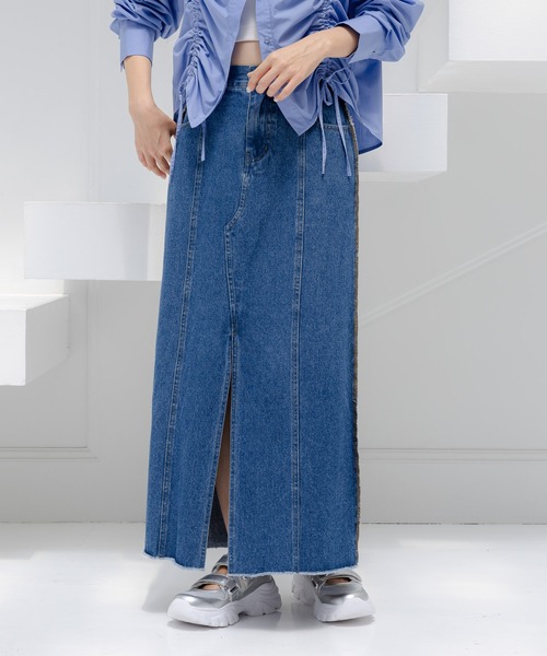 LAKOLE(ラコレ)の「アウトシームデニムスカート / 138701(デニムスカート・レディース・ブラック/ライトブルー/アクア・SMALL/MEDIUM/LARGE)」の3枚目の写真