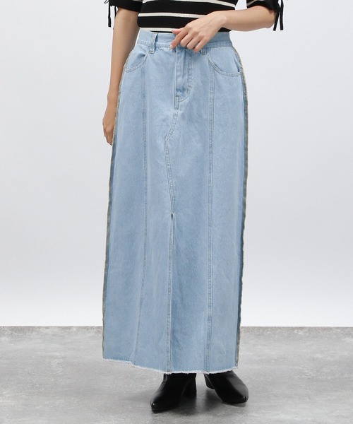 LAKOLE(ラコレ)の「アウトシームデニムスカート / 138701(デニムスカート・レディース・ブラック/ライトブルー/アクア・SMALL/MEDIUM/LARGE)」の2枚目の写真