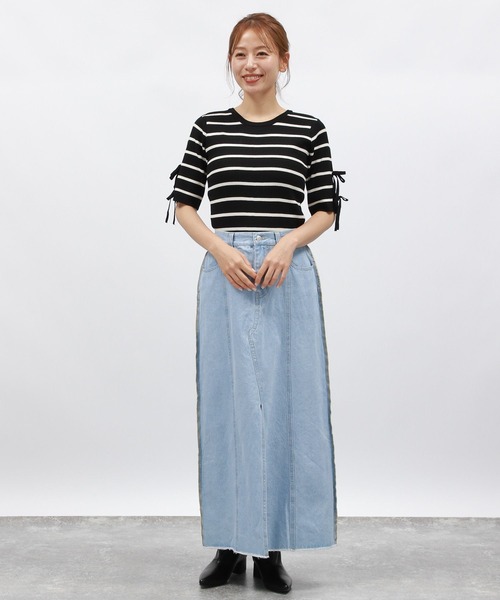 LAKOLE(ラコレ)の「アウトシームデニムスカート / 138701(デニムスカート・レディース・ブラック/ライトブルー/アクア・SMALL/MEDIUM/LARGE)」の7枚目の写真