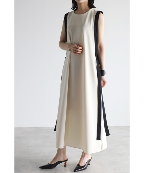 bonjour ノースリーブワンピース Bonjour Sagan ワンピース 裾バルーン撥水ノースリワンピ