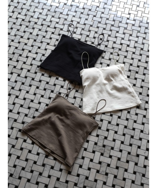Katrin TOKYO(カトリーントーキョー)の「cup-in tube camisole(キャミソール・レディース・ネイビー/ブラウン/ホワイト・XS/FREE)」の4枚目の写真