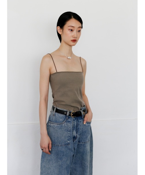 Katrin TOKYO(カトリーントーキョー)の「cup-in tube camisole(キャミソール・レディース・ネイビー/ブラウン/ホワイト・XS/FREE)」の15枚目の写真