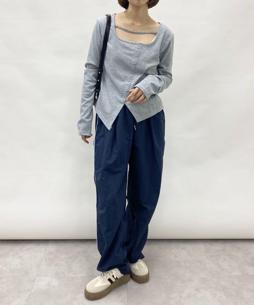 mebole(メボレ)の「スクエアネックスリムロングTシャツ(Tシャツ/カットソー・レディース・ブラック/グレー/ブルー・FREE)」の14枚目の写真