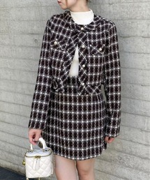 clear | ツイードジャケット [大人 カジュアル 着回し力抜群]≪再入荷≫(ノーカラージャケット)