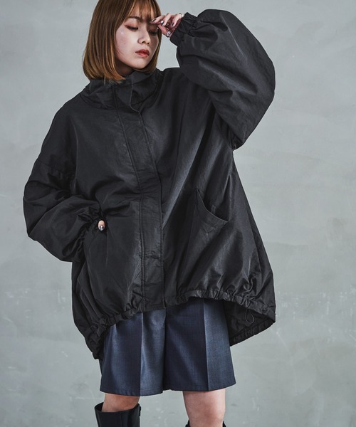 【セール】スタンドカラーモンスターパーカー ブルゾン ジャケット レディース コート テック（ナイロンジャケット）｜Fashion Letter（ファッションレター）