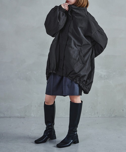 【セール】スタンドカラーモンスターパーカー ブルゾン ジャケット レディース コート テック（ナイロンジャケット）｜Fashion Letter（ファッションレター）