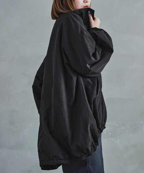 【セール】スタンドカラーモンスターパーカー ブルゾン ジャケット レディース コート テック（ナイロンジャケット）｜Fashion Letter（ファッションレター）