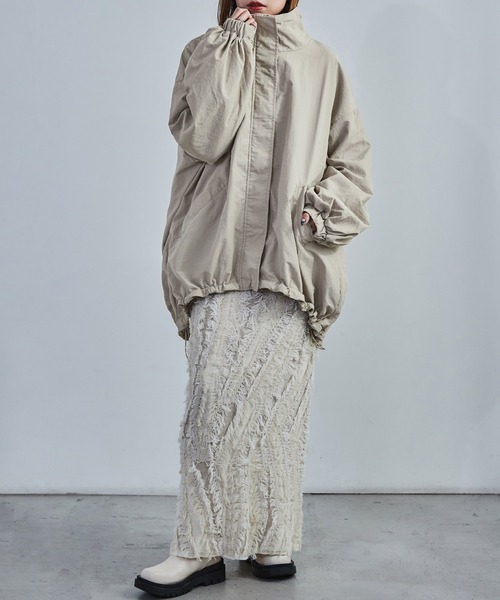 【セール】スタンドカラーモンスターパーカー ブルゾン ジャケット レディース コート テック（ナイロンジャケット）｜Fashion Letter（ファッションレター）