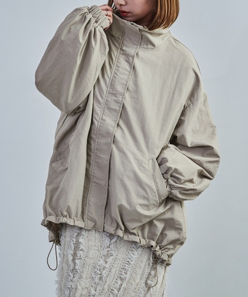 【セール】スタンドカラーモンスターパーカー ブルゾン ジャケット レディース コート テック（ナイロンジャケット）｜Fashion Letter（ファッションレター）