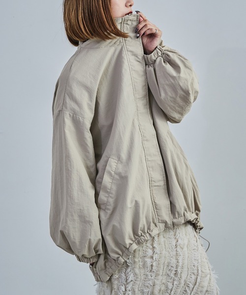 【セール】スタンドカラーモンスターパーカー ブルゾン ジャケット レディース コート テック（ナイロンジャケット）｜Fashion Letter（ファッションレター）