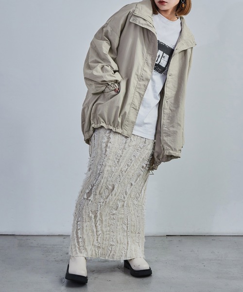 【セール】スタンドカラーモンスターパーカー ブルゾン ジャケット レディース コート テック（ナイロンジャケット）｜Fashion Letter（ファッションレター）