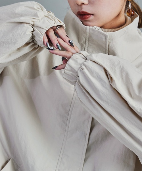 【セール】スタンドカラーモンスターパーカー ブルゾン ジャケット レディース コート テック（ナイロンジャケット）｜Fashion Letter（ファッションレター）