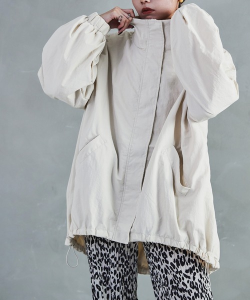 【セール】スタンドカラーモンスターパーカー ブルゾン ジャケット レディース コート テック（ナイロンジャケット）｜Fashion Letter（ファッションレター）