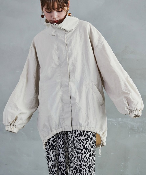 【セール】スタンドカラーモンスターパーカー ブルゾン ジャケット レディース コート テック（ナイロンジャケット）｜Fashion Letter（ファッションレター）