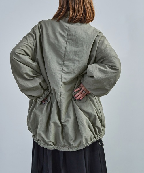 【セール】スタンドカラーモンスターパーカー ブルゾン ジャケット レディース コート テック（ナイロンジャケット）｜Fashion Letter（ファッションレター）