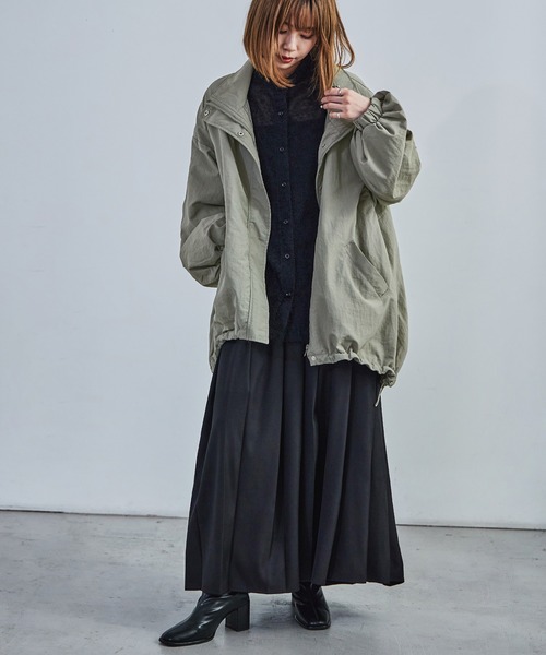 【セール】スタンドカラーモンスターパーカー ブルゾン ジャケット レディース コート テック（ナイロンジャケット）｜Fashion Letter（ファッションレター）