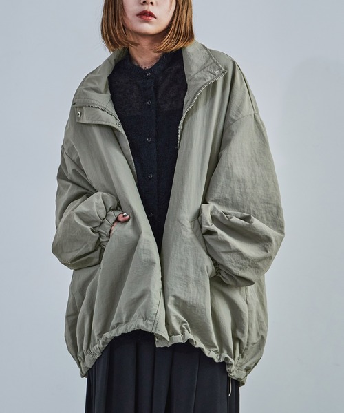 【セール】スタンドカラーモンスターパーカー ブルゾン ジャケット レディース コート テック（ナイロンジャケット）｜Fashion Letter（ファッションレター）