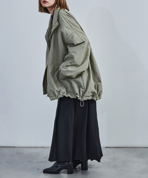 【セール】スタンドカラーモンスターパーカー ブルゾン ジャケット レディース コート テック（ナイロンジャケット）｜Fashion Letter（ファッションレター）