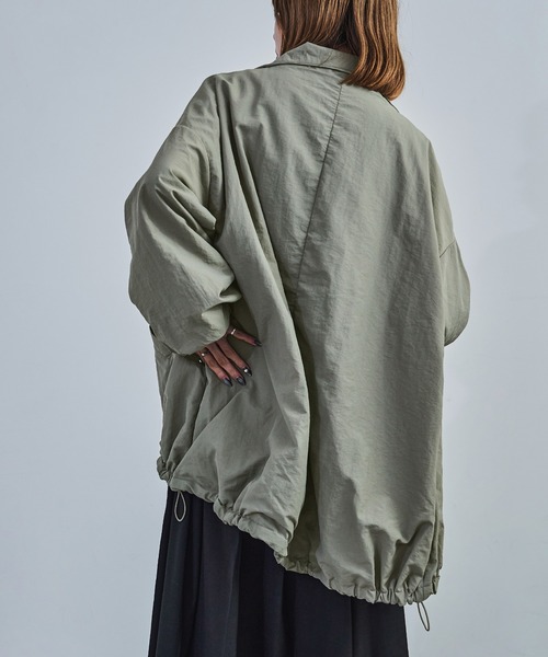 【セール】スタンドカラーモンスターパーカー ブルゾン ジャケット レディース コート テック（ナイロンジャケット）｜Fashion Letter（ファッションレター）