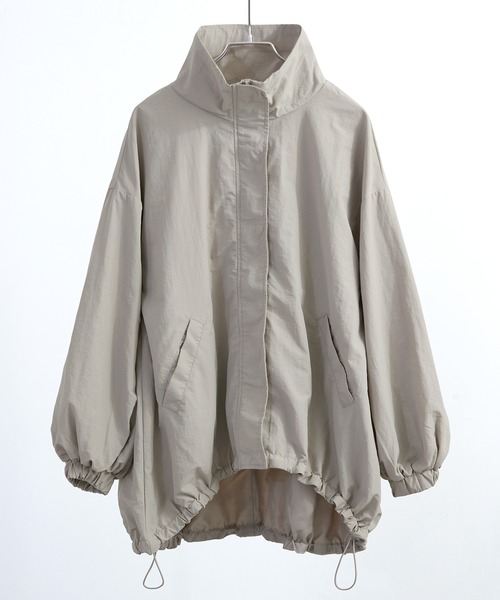 【セール】スタンドカラーモンスターパーカー ブルゾン ジャケット レディース コート テック（ナイロンジャケット）｜Fashion Letter（ファッションレター）