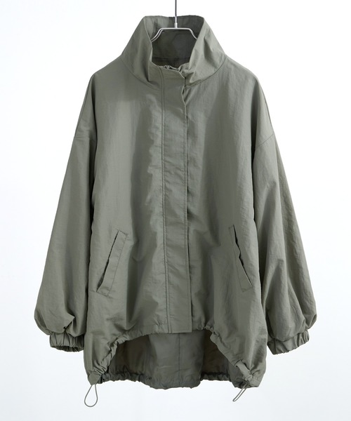 【セール】スタンドカラーモンスターパーカー ブルゾン ジャケット レディース コート テック（ナイロンジャケット）｜Fashion Letter（ファッションレター）