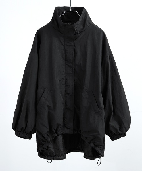 【セール】スタンドカラーモンスターパーカー ブルゾン ジャケット レディース コート テック（ナイロンジャケット）｜Fashion Letter（ファッションレター）