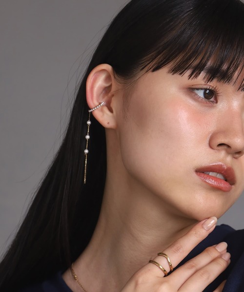 LHME（エルエイチエムイー）の「【WEB限定】“MELLOW”パールチェーンドロップイヤーカフ/サージカルステンレス（金属アレルギー対応）【LHME / エルエイチエムイー】（イヤーカフ・レディース・ゴールド/シルバー・ONE SIZE）」の19枚目の写真