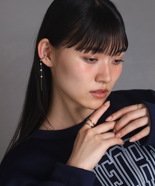 LHME（エルエイチエムイー）の「【WEB限定】“MELLOW”パールチェーンドロップイヤーカフ/サージカルステンレス（金属アレルギー対応）【LHME / エルエイチエムイー】（イヤーカフ・レディース・ゴールド/シルバー・ONE SIZE）」の18枚目の写真