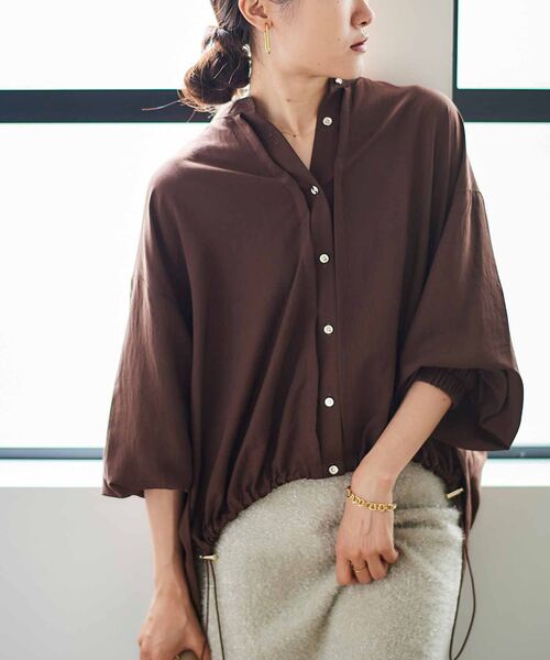 【セール】ドロストシアーシャツブルゾン（シャツ/ブラウス）｜le.coeur blanc（ルクールブラン）