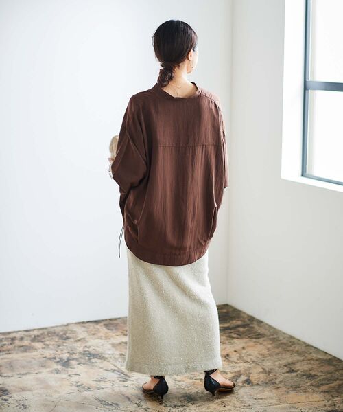 le.coeur blanc(ルクールブラン)の「ドロストシアーシャツブルゾン(シャツ/ブラウス・レディース・ブラック/ブラウン/ベージュ・38)」の8枚目の写真