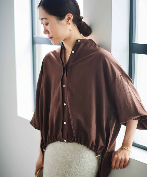 le.coeur blanc(ルクールブラン)の「ドロストシアーシャツブルゾン(シャツ/ブラウス・レディース・ブラック/ブラウン/ベージュ・38)」の14枚目の写真