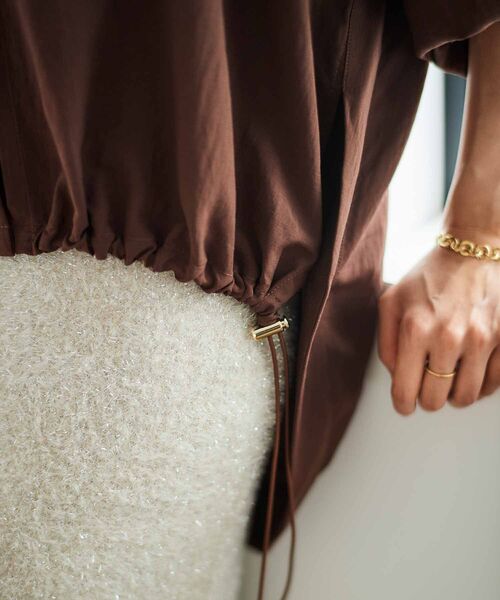 le.coeur blanc(ルクールブラン)の「ドロストシアーシャツブルゾン(シャツ/ブラウス・レディース・ブラック/ブラウン/ベージュ・38)」の15枚目の写真