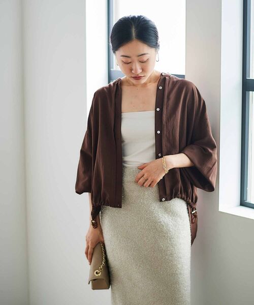 le.coeur blanc(ルクールブラン)の「ドロストシアーシャツブルゾン(シャツ/ブラウス・レディース・ブラック/ブラウン/ベージュ・38)」の18枚目の写真