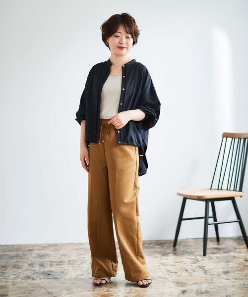 【セール】ドロストシアーシャツブルゾン(シャツ/ブラウス)|le.coeur blanc(ルクールブラン) 【セール】ドロストシアーシャツブルゾン(シャツ/ブラウス)|le.coeur blanc(ルクールブラン)