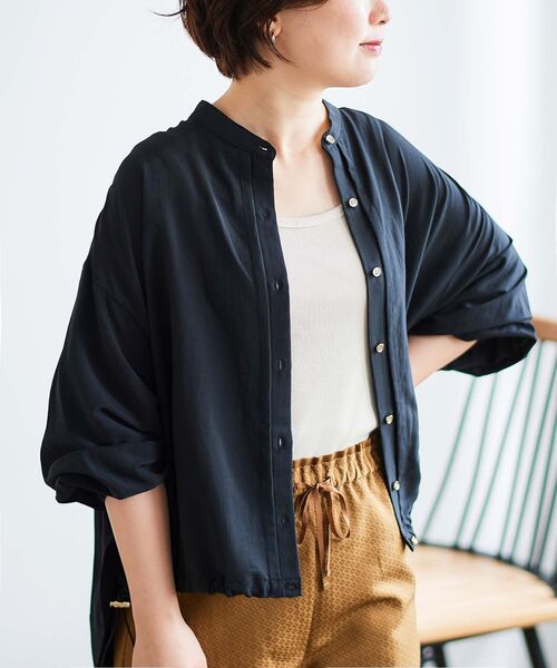 【セール】ドロストシアーシャツブルゾン(シャツ/ブラウス)|le.coeur blanc(ルクールブラン) 【セール】ドロストシアーシャツブルゾン(シャツ/ブラウス)|le.coeur blanc(ルクールブラン)