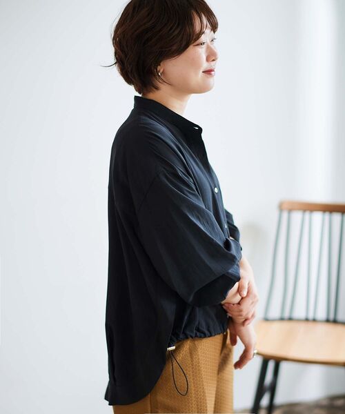 【セール】ドロストシアーシャツブルゾン(シャツ/ブラウス)|le.coeur blanc(ルクールブラン) 【セール】ドロストシアーシャツブルゾン(シャツ/ブラウス)|le.coeur blanc(ルクールブラン)