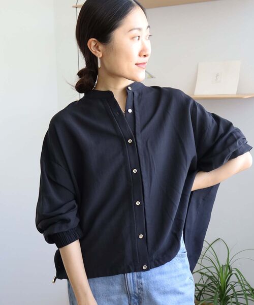 【セール】ドロストシアーシャツブルゾン(シャツ/ブラウス)|le.coeur blanc(ルクールブラン) 【セール】ドロストシアーシャツブルゾン(シャツ/ブラウス)|le.coeur blanc(ルクールブラン)