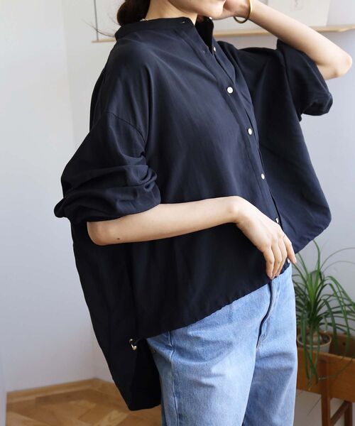 【セール】ドロストシアーシャツブルゾン(シャツ/ブラウス)|le.coeur blanc(ルクールブラン) 【セール】ドロストシアーシャツブルゾン(シャツ/ブラウス)|le.coeur blanc(ルクールブラン)