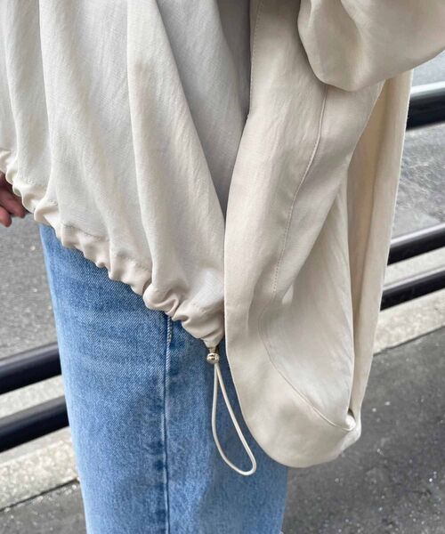 【セール】ドロストシアーシャツブルゾン(シャツ/ブラウス)|le.coeur blanc(ルクールブラン) 【セール】ドロストシアーシャツブルゾン(シャツ/ブラウス)|le.coeur blanc(ルクールブラン)