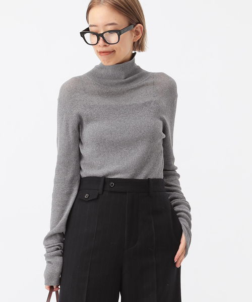 AP STUDIO（エーピーストゥディオ）の「シアータートルニット（ニット/セーター・レディース・チャコールグレー/ブラック・FREE）」の2枚目の写真