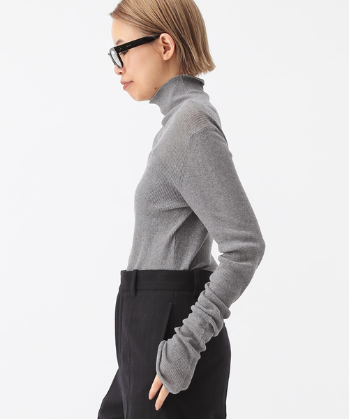 AP STUDIO（エーピーストゥディオ）の「シアータートルニット（ニット/セーター・レディース・チャコールグレー/ブラック・FREE）」の3枚目の写真