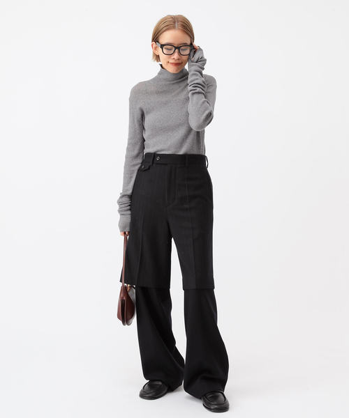 AP STUDIO（エーピーストゥディオ）の「シアータートルニット（ニット/セーター・レディース・チャコールグレー/ブラック・FREE）」の5枚目の写真