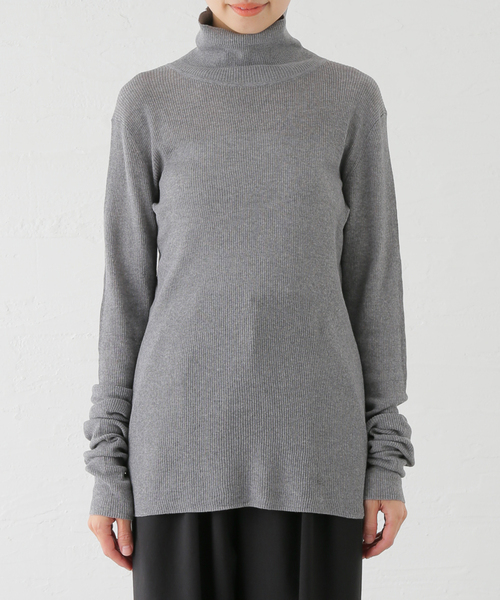 AP STUDIO（エーピーストゥディオ）の「シアータートルニット（ニット/セーター・レディース・チャコールグレー/ブラック・FREE）」の16枚目の写真