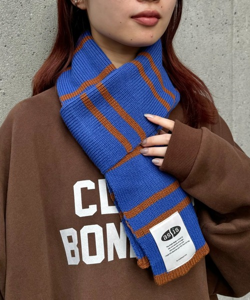 CIAOPANIC TYPY（チャオパニックティピー）の「【asis】ニットマフラー/WEB限定カラーあり（マフラー・メンズ・グレー/ブルー/グリーン/ブルー系その他/オレンジ・ONE SIZE）」の4枚目の写真