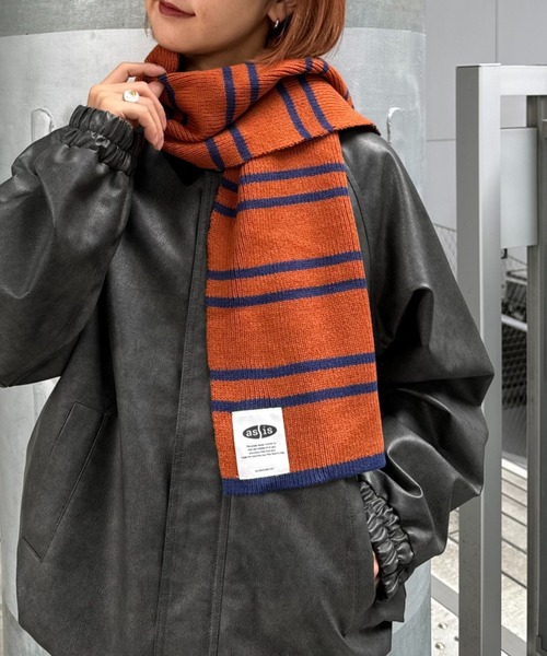 CIAOPANIC TYPY（チャオパニックティピー）の「【asis】ニットマフラー/WEB限定カラーあり（マフラー・メンズ・グレー/ブルー/グリーン/ブルー系その他/オレンジ・ONE SIZE）」の15枚目の写真