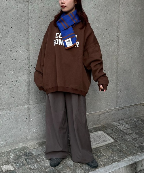 CIAOPANIC TYPY（チャオパニックティピー）の「【asis】ニットマフラー/WEB限定カラーあり（マフラー・メンズ・グレー/ブルー/グリーン/ブルー系その他/オレンジ・ONE SIZE）」の14枚目の写真