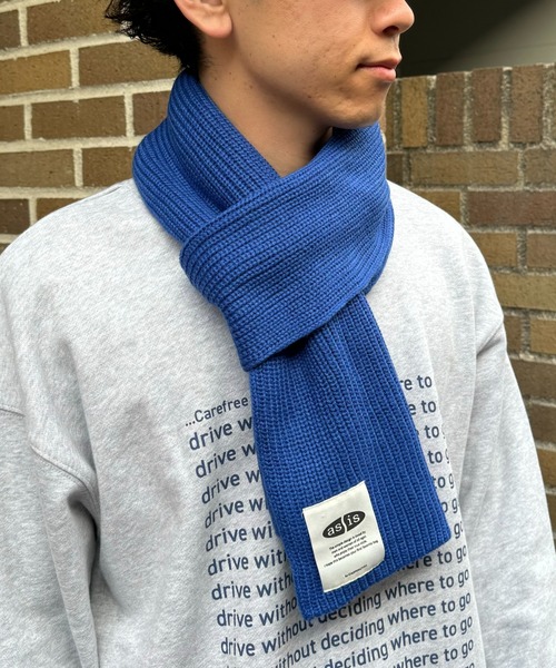 CIAOPANIC TYPY（チャオパニックティピー）の「【asis】ニットマフラー/WEB限定カラーあり（マフラー・メンズ・グレー/ブルー/グリーン/ブルー系その他/オレンジ・ONE SIZE）」の9枚目の写真