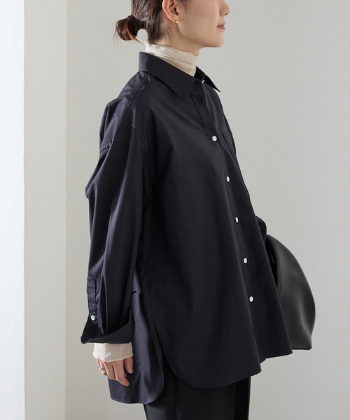 VERMEIL par iena(ヴェルメイユパーイエナ)の「SUPIMAコットンオーバーシャツ(シャツ/ブラウス・レディース・スカイブルー/ネイビー・FREE)」の4枚目の写真