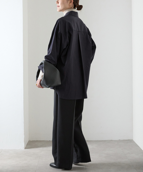 VERMEIL par iena(ヴェルメイユパーイエナ)の「SUPIMAコットンオーバーシャツ(シャツ/ブラウス・レディース・スカイブルー/ネイビー・FREE)」の7枚目の写真