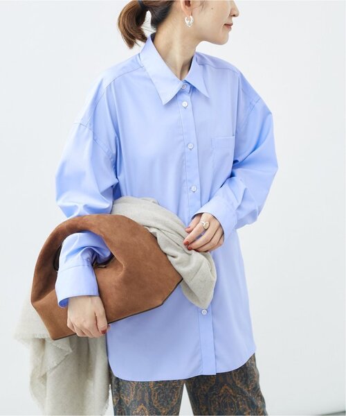 VERMEIL par iena(ヴェルメイユパーイエナ)の「SUPIMAコットンオーバーシャツ(シャツ/ブラウス・レディース・スカイブルー/ネイビー・FREE)」の17枚目の写真